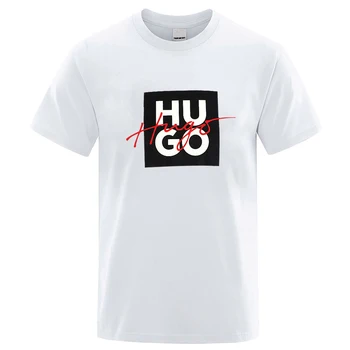 Hugo Print camiseta de manga curta para homens e mulheres, camiseta designer extragrande, gola redonda, algodão, marca de luxo, venda quente