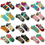 Asymmetric AB Meias Ins Animal e Planta Ankle Meias Cartoon Colorido Sports Algodão Meias Homens Mulheres Meias Low Cut Sox