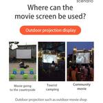 MIXITO-Tela Dobrável Projetor Portátil, Cortina de Projeção, Alta Densidade, Exterior, Casa e Escritório, Escala 4:3, 60-150 Polegada