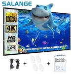 Tela projetor salange 100 polegada 120 polegada 150 portátil dobrável para o cinema em casa ao ar livre indoor telas de projeção dupla lateral