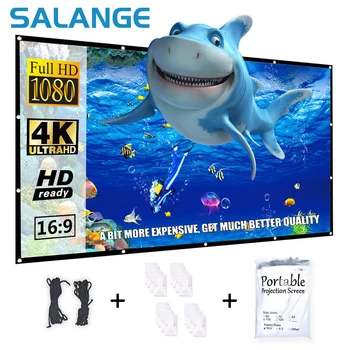 Tela projetor salange 100 polegada 120 polegada 150 portátil dobrável para o cinema em casa ao ar livre indoor telas de projeção dupla lateral