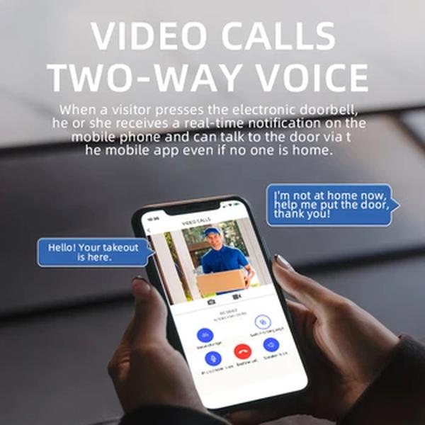 Smart WiFi Campainha Câmera, Home Security Video Intercom, Câmera de campainha, Campainha sem fio ao ar livre, Áudio 2-Way, Visão Noturna