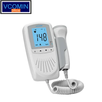 Vcomin-Máquina Monitor Doppler Fetal para Gravidez, Mão-Segurar, Bolso, Portátil, Som, Bebê, Gravidez, Feto, Detector de Feto